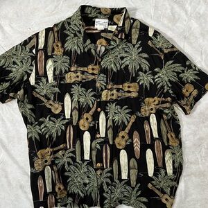 Vintage Diamond Head Sportswear Guitar Surfboard Button Up Silky Shirt Mens XXL